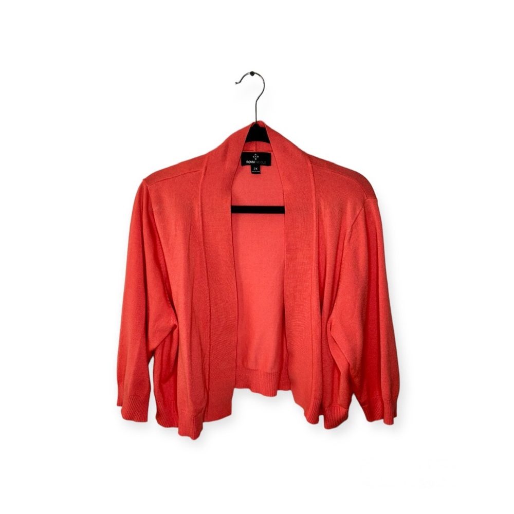 Ronni Nicole Peach Short Sleeve Shrug